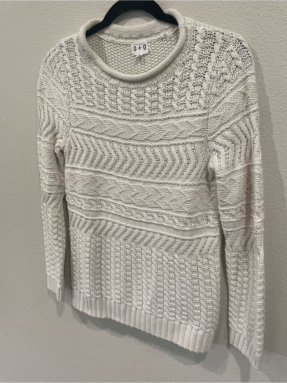 J. Crew Cream Cable-Knit Scoop Neck Sweater